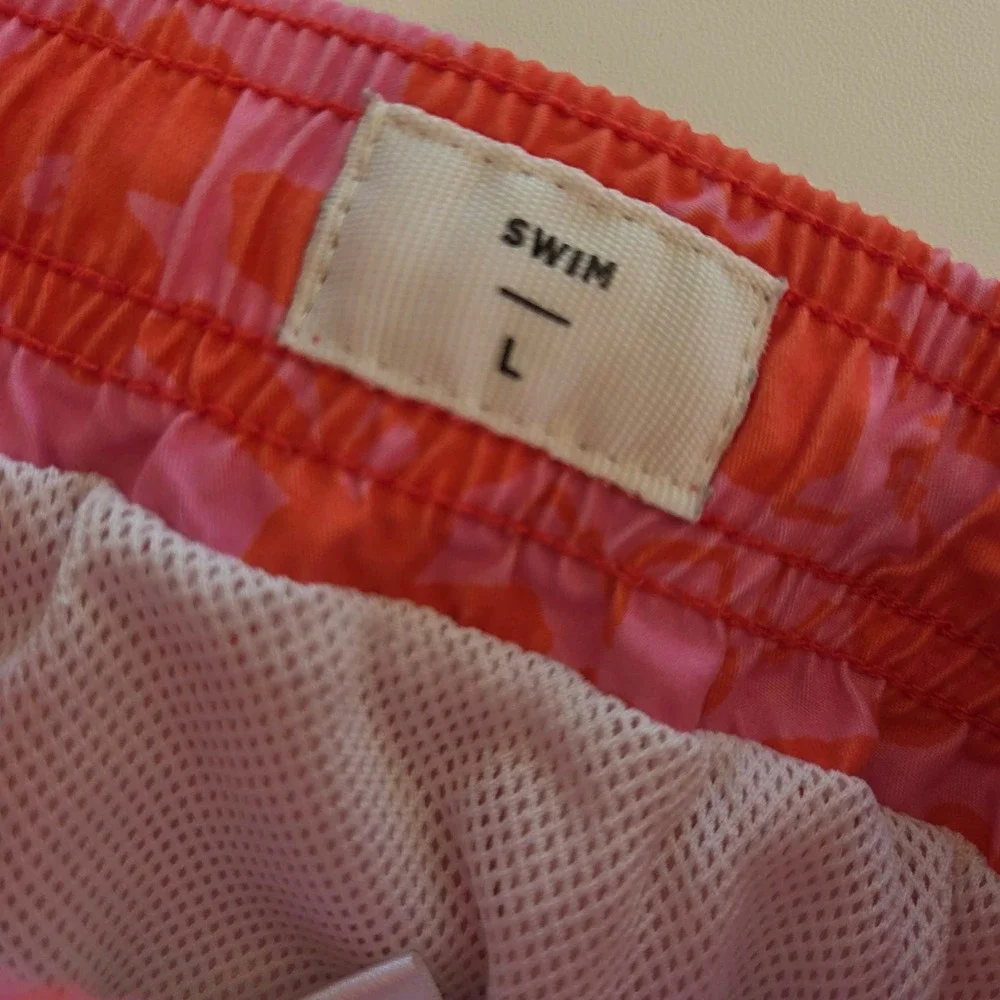Pacsun‎ Men's Floral Swim Trunks Pink Orange Size Large